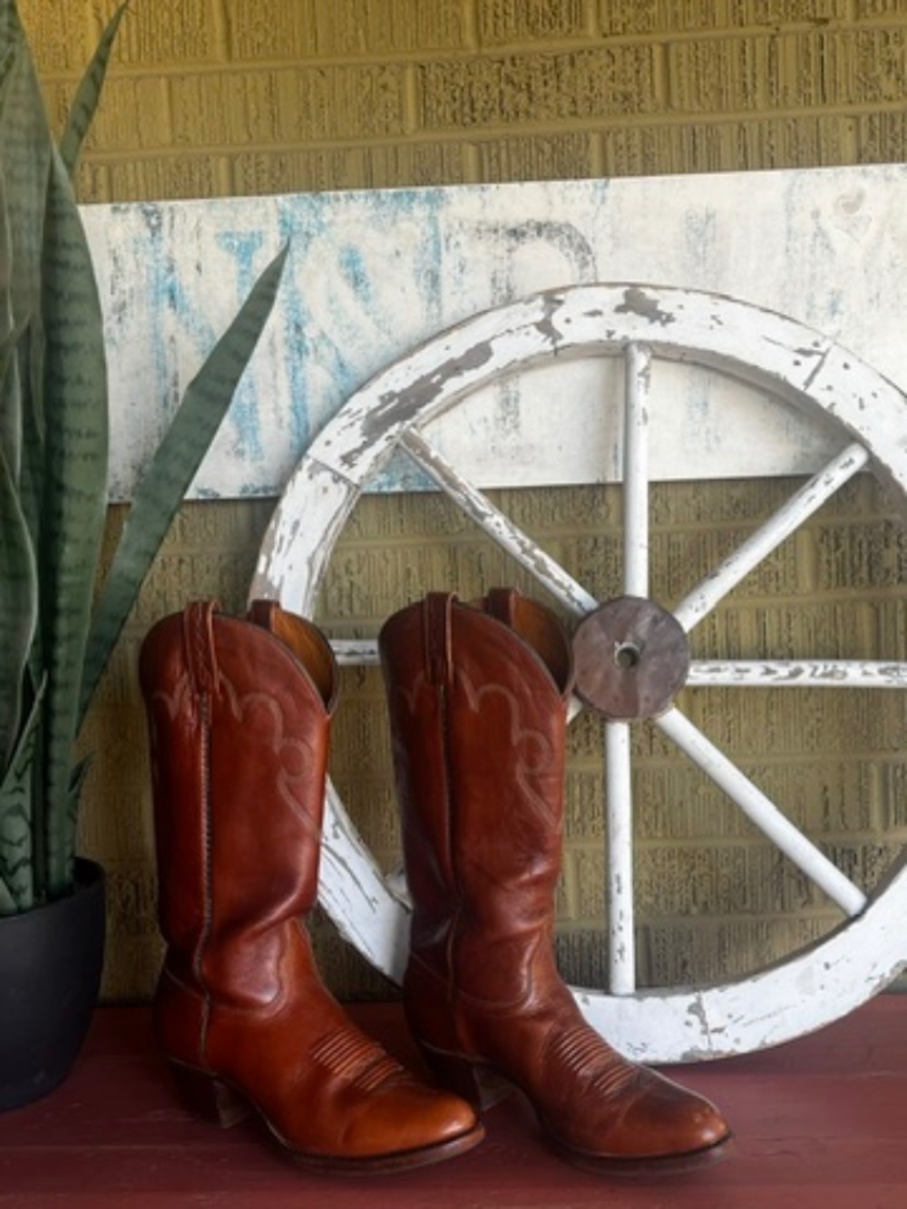 Women's Vintage Western - J Chisholm - Brown Leather Cowboy Boots 8M